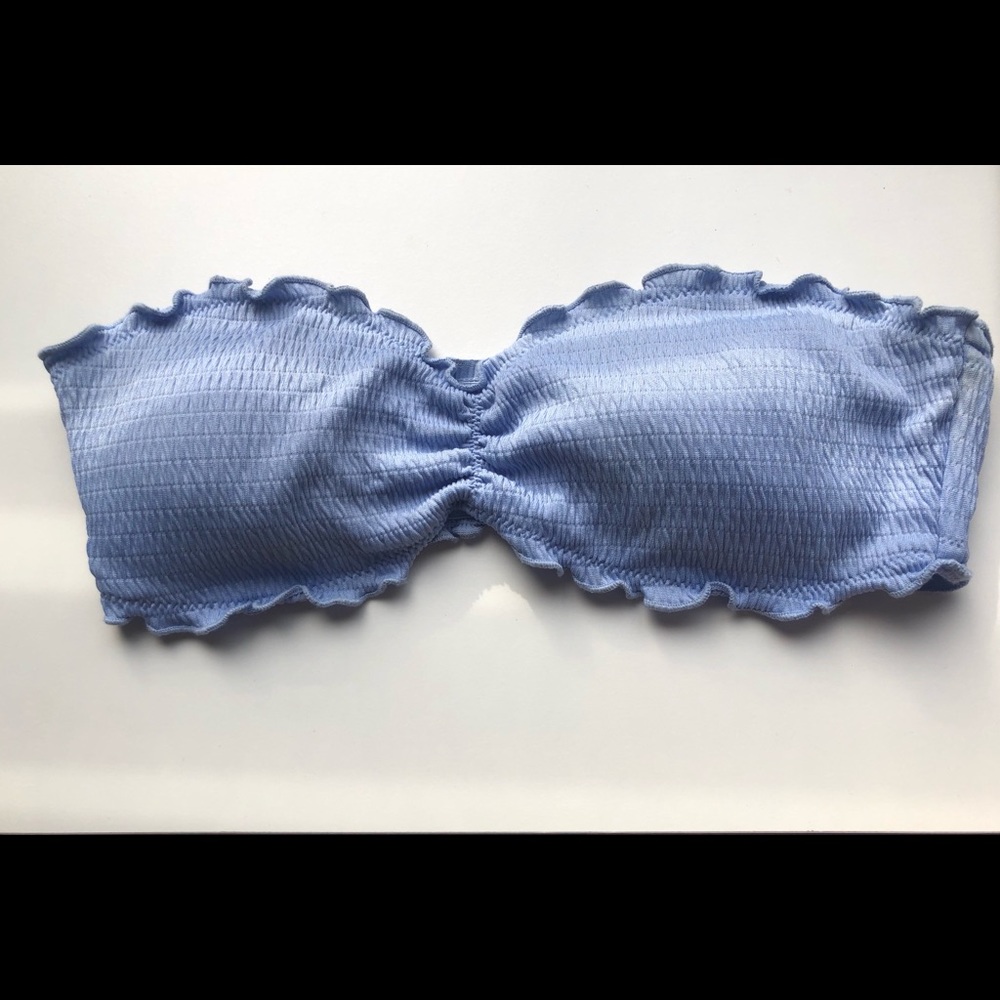 strapless ruffle bathing suit top